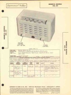 minerva models 410 411 4 tube am radio receiver sams photofact manual
