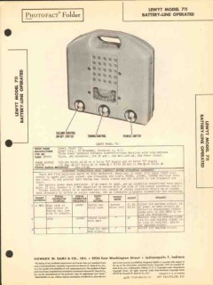 lewyt model 711 portable am radio receiver sams photofact manual
