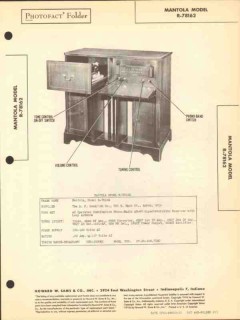 mantola model r-78162 8 tube am fm phonograph sams photofact manual mantola model r-78162 8 tube am fm phonograph sams photofact manual