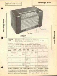 packard-bell model 771 2 band am radio receiver sams photofact manual packard-bell model 771 2 band am radio receiver sams photofact manual