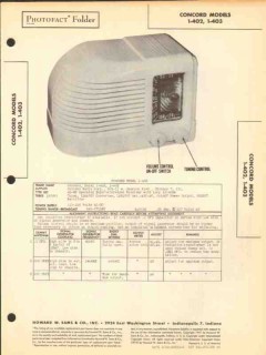 concord models 1-402 1-403 4 tube am radio sams photofact manual concord models 1-402 1-403 4 tube am radio sams photofact manual