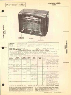 concord model 1-606 6 tube am radio receiver sams photofact manual