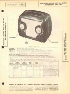 motorola model 58l11 4 tube am radio receiver sams photofact manual