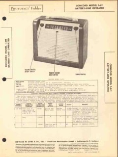concord model 1-611 6 tube am radio receiver sams photofact manual concord model 1-611 6 tube am radio receiver sams photofact manual