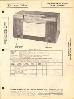 coronado model 43-6485 5 tube am radio receiver sams photofact manual coronado model 43-6485 5 tube am radio receiver sams photofact manual