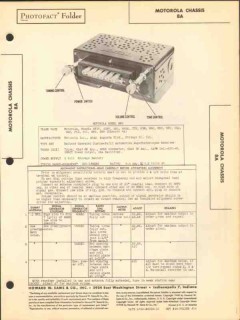 motorola chassis 8a 6 tube am car radio receiver sams photofact manual