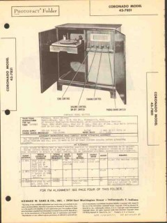 coronado model 43-7851 am sw radio phono sams photofact manual coronado model 43-7851 am sw radio phono sams photofact manual