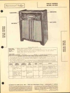 philco models 48-485 49-1100 am radio phonograph sams photofact manual philco models 48-485 49-1100 am radio phonograph sams photofact manual