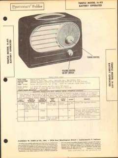 temple model h-411 4 tube am radio receiver sams photofact manual temple model h-411 4 tube am radio receiver sams photofact manual