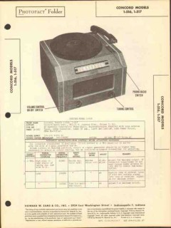 concord model 1-516 1-517 am radio phonograph sams photofact manual
