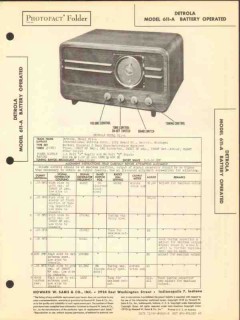 detrola model 611-a 5 tube am sw radio receiver sams photofact manual