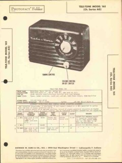 tele-tone model 165 4 tube am radio receiver sams photofact manual tele-tone model 165 4 tube am radio receiver sams photofact manual