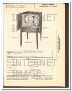stewart-warner models avc1 avc2 avt1 tv receiver sams photofact manual