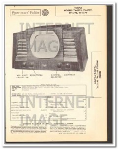 temple models tv-177x series television receiver sams photofact manual