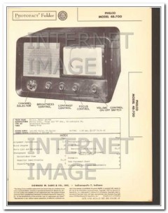 philco model 48-700 tv television receiver sams photofact manual