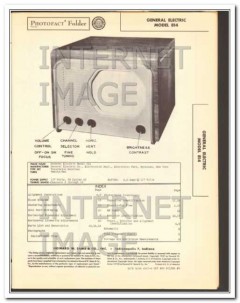 general electric model 814 television receiver sams photofact manual