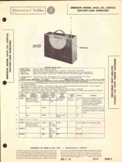 emerson model 643a 5 tube am sw radio receiver sams photofact manual