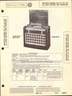 sparton models 150 151 152 155 am radio receiver sams photofact manual