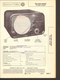 tele-tone models tv250 tv254 television receiver sams photofact manual