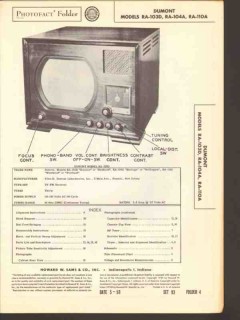 dumont model ra-103d 104a 110a fm tv receiver sams photofact manual dumont model ra-103d 104a 110a fm tv receiver sams photofact manual