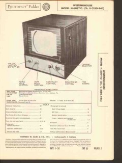 westinghouse model h-609t10 television receiver sams photofact manual