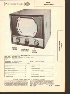 muntz model m-169 16 tube tv television receiver sams photofact manual