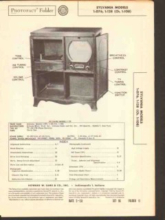 sylvania models 1-076 128 tv television receiver sams photofact manual sylvania models 1-076 128 tv television receiver sams photofact manual