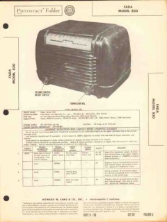 fada model 830 5 tube am radio receiver sams photofact manual fada model 830 5 tube am radio receiver sams photofact manual