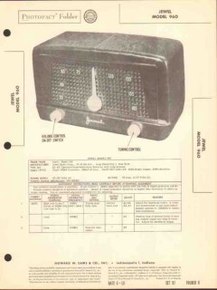 jewel model 960 5 tube am radio receiver sams photofact manual