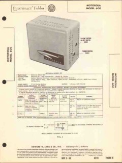 motorola model 600 6 tube am car radio receiver sams photofact manual