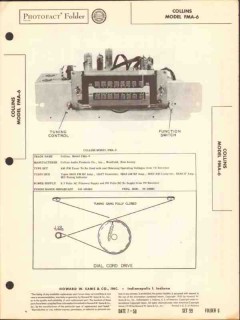 collins model fma-6 6 tube am fm radio receiver sams photofact manual collins model fma-6 6 tube am fm radio receiver sams photofact manual