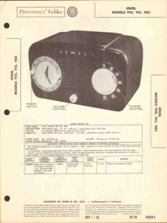 jewel model 910 915 985 am radio receiver clock sams photofact manual