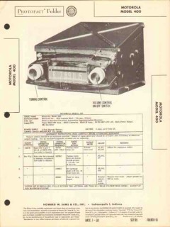 motorola model 400 6 tube am car radio receiver sams photofact manual