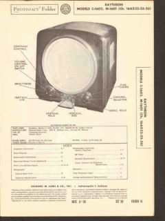 raytheon model c-1602 m-1601 television receiver sams photofact manual