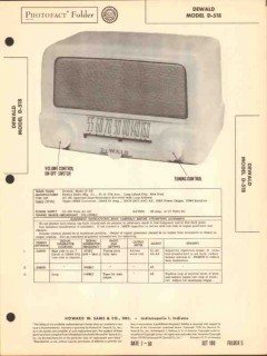 dewald model d-518 5 tube am radio receiver sams photofact manual dewald model d-518 5 tube am radio receiver sams photofact manual