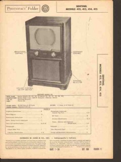 sentinel models 412 413 414 415 tv receiver sams photofact manual