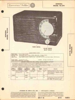 sonora model yb-299 5 tube am radio receiver sams photofact manual