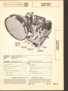 transvision model wrs-3 tv television receiver sams photofact manual