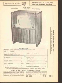 crosley model 10-404mu -412mu -418mu -420mu tv sams photofact manual