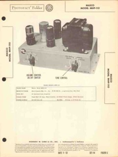masco model mhp-110 4 tube audio amplifier sams photofact manual masco model mhp-110 4 tube audio amplifier sams photofact manual
