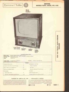 sentinel model 1u419 1u420 419 420 tv television sams photofact manual
