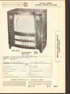 crosley model 10-414mu 16mu 29mu tv television sams photofact manual