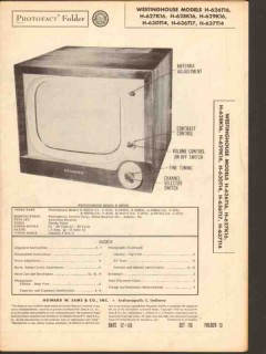 westinghouse model h-62 h-63 series television sams photofact manual