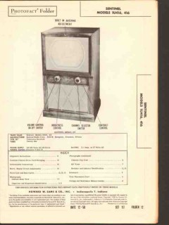 sentinel model 1u416 416 tv television receiver sams photofact manual