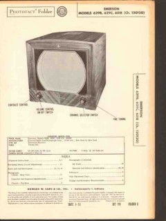 emerson model 629b 629c 651b television receiver sams photofact manual