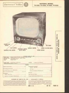 national model tv-1201 26 tv-1601 25 television sams photofact manual