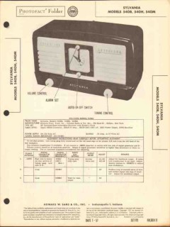 sylvania model 540b 540h 540m am radio clock sams photofact manual