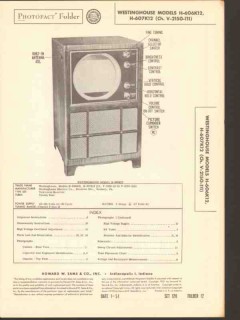 westinghouse model h-606k12 h-607k12 tv receiver sams photofact manual
