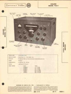collins model 75a-2 multi-band radio receiver sams photofact manual