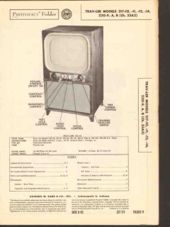 trav-ler model 217-1 220-9 series tv television sams photofact manual